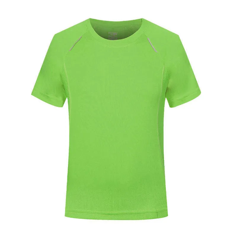 Men's slim fit quick-dry T-shirt in a solid colour, showing round neck and short sleeve design.