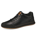 Men's white breathable canvas shoes with round toe and matte leather flat sole