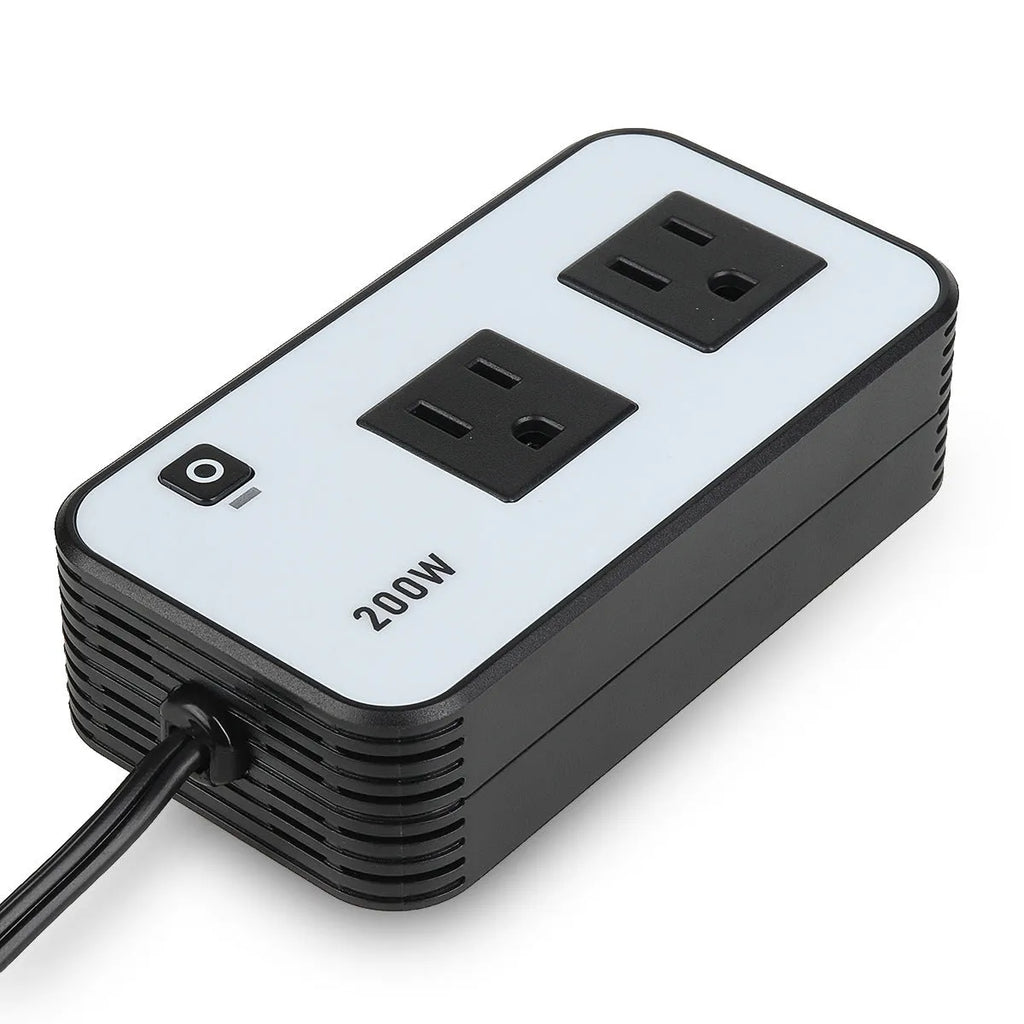 200W car inverter with double American standard socket and QC PD fast charging ports