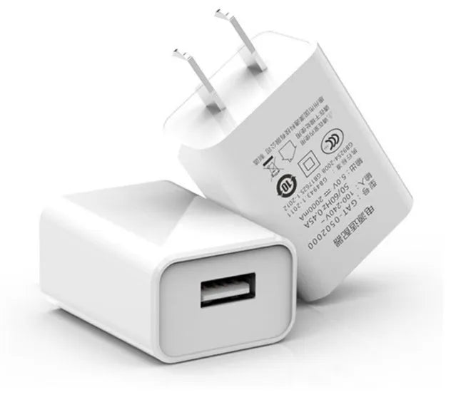 5V1A USB power adapter charging head with 3C certification and included 2-metre Android interface cable