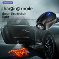 F2 model rechargeable wireless car welcome light in black ABS housing with electronic components