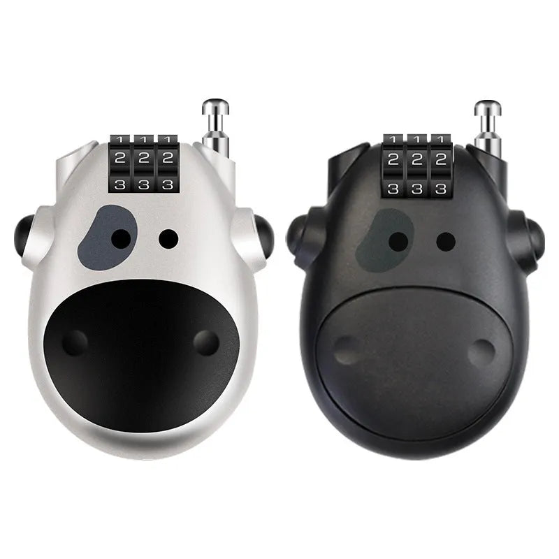 Retractable cow lock with ABS plastic body and 1-metre chain for helmet security
