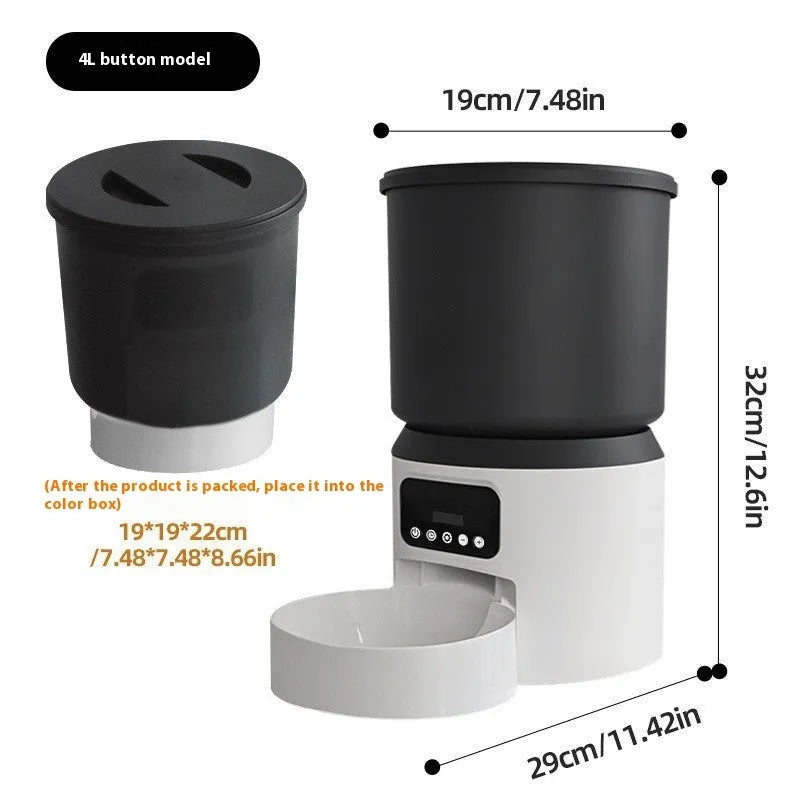 4-litre smart automatic pet feeder with control panel and optional camera
