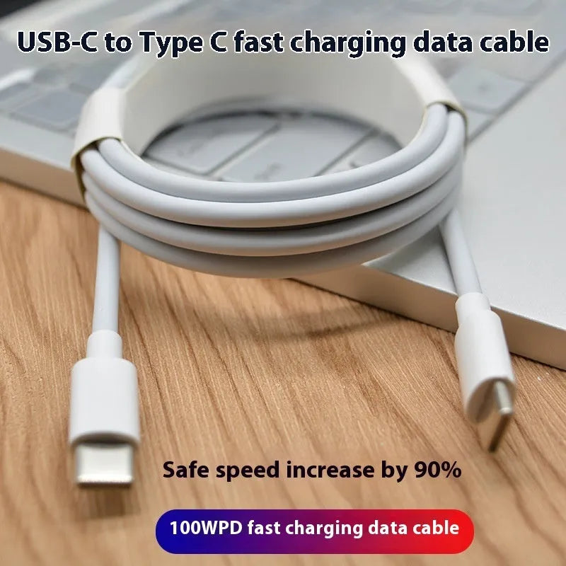 Double-headed Type-C data cable 5W fast charge line white 1m TPE for smartphones