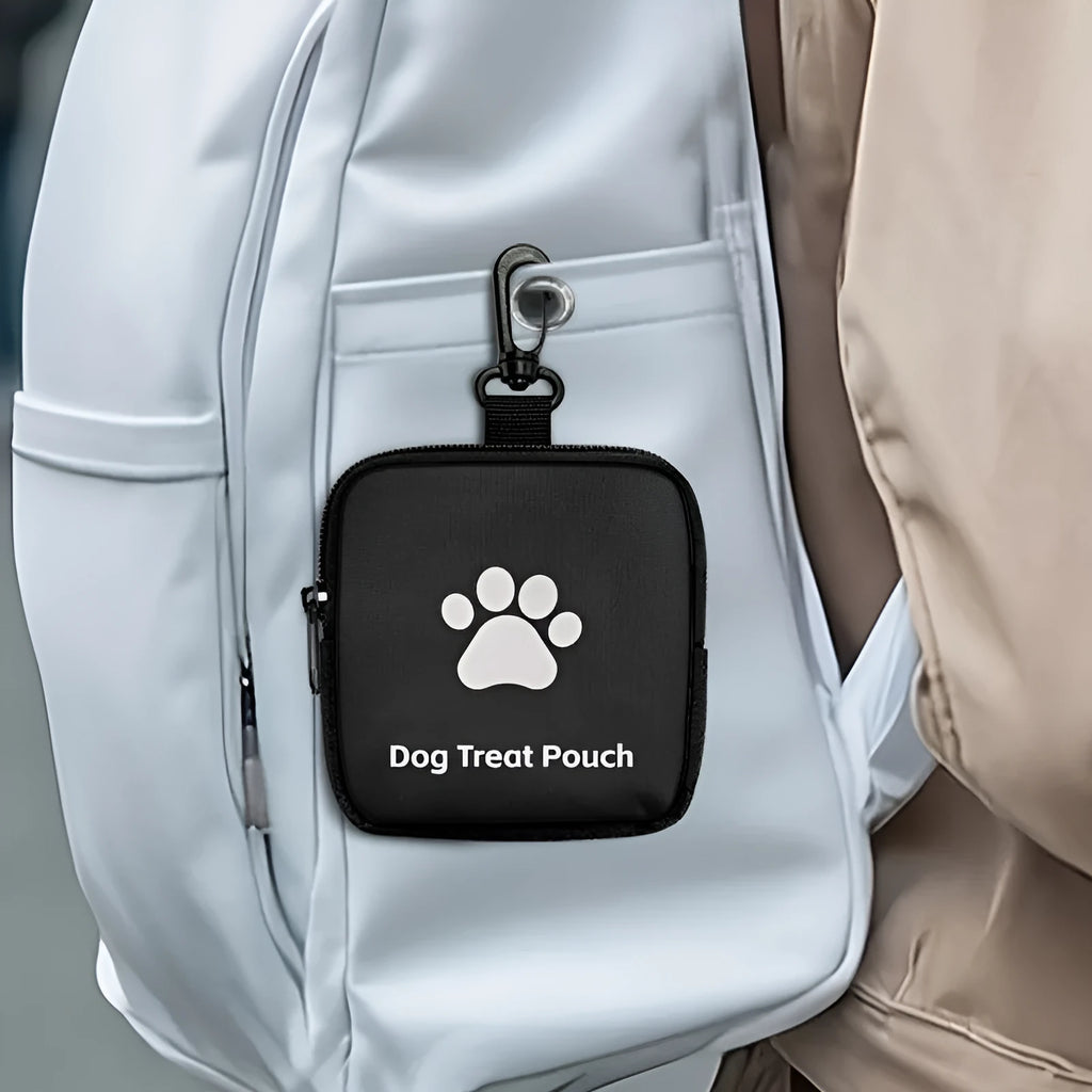 Polyester portable pet snack pack with zipper closure in Oxford fabric, black colour option