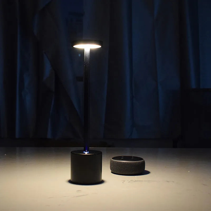 Aluminium LED rechargeable touch lamp in choice of five colours with dimming control