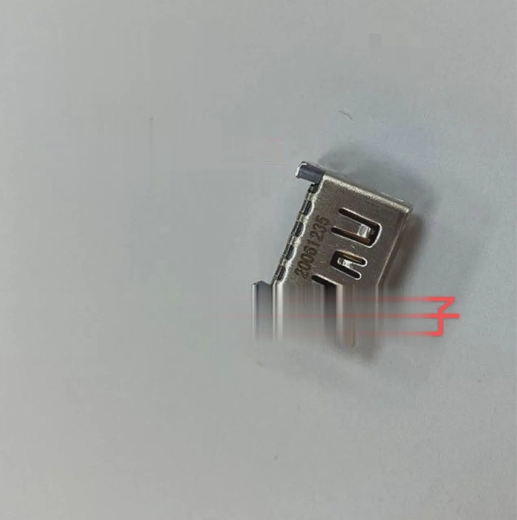 Silver metal HDMI host interface socket for device integration.