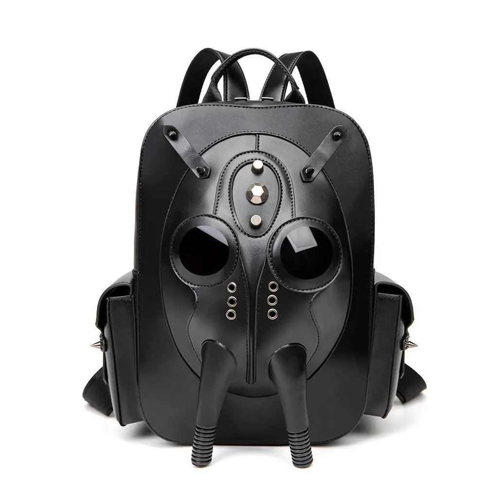 Black studded skull Halloween backpack with PU waterproof construction and burden-reducing design