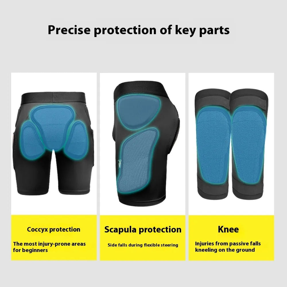X-ray diffraction ski protective anti-fall pants with hip and knee pad options for snow sports