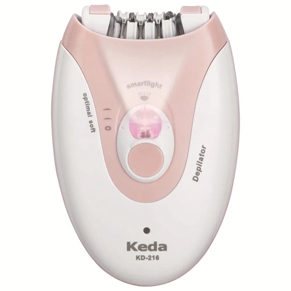 KEDA-216 coloured USB electric hair removal device with brush and charger