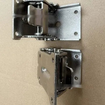 A zinc alloy furniture folding hinge with a 0-90 degree adjustment range in an electroplated finish.
