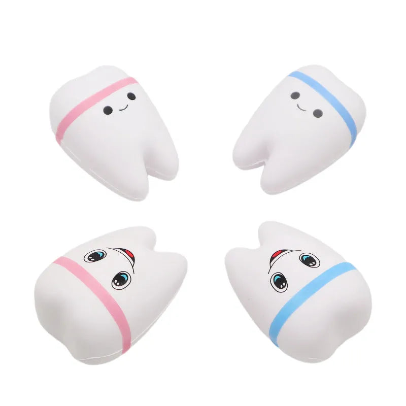 Simulation facial expression tooth toy in Chinese style, 10.5x7.5x6cm, plastic resin PU, blue colour variant