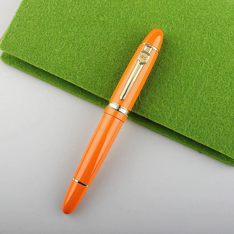 Metal ball pen with pearl bead body and gold clip, 0.5mm tip, in red and gold finish