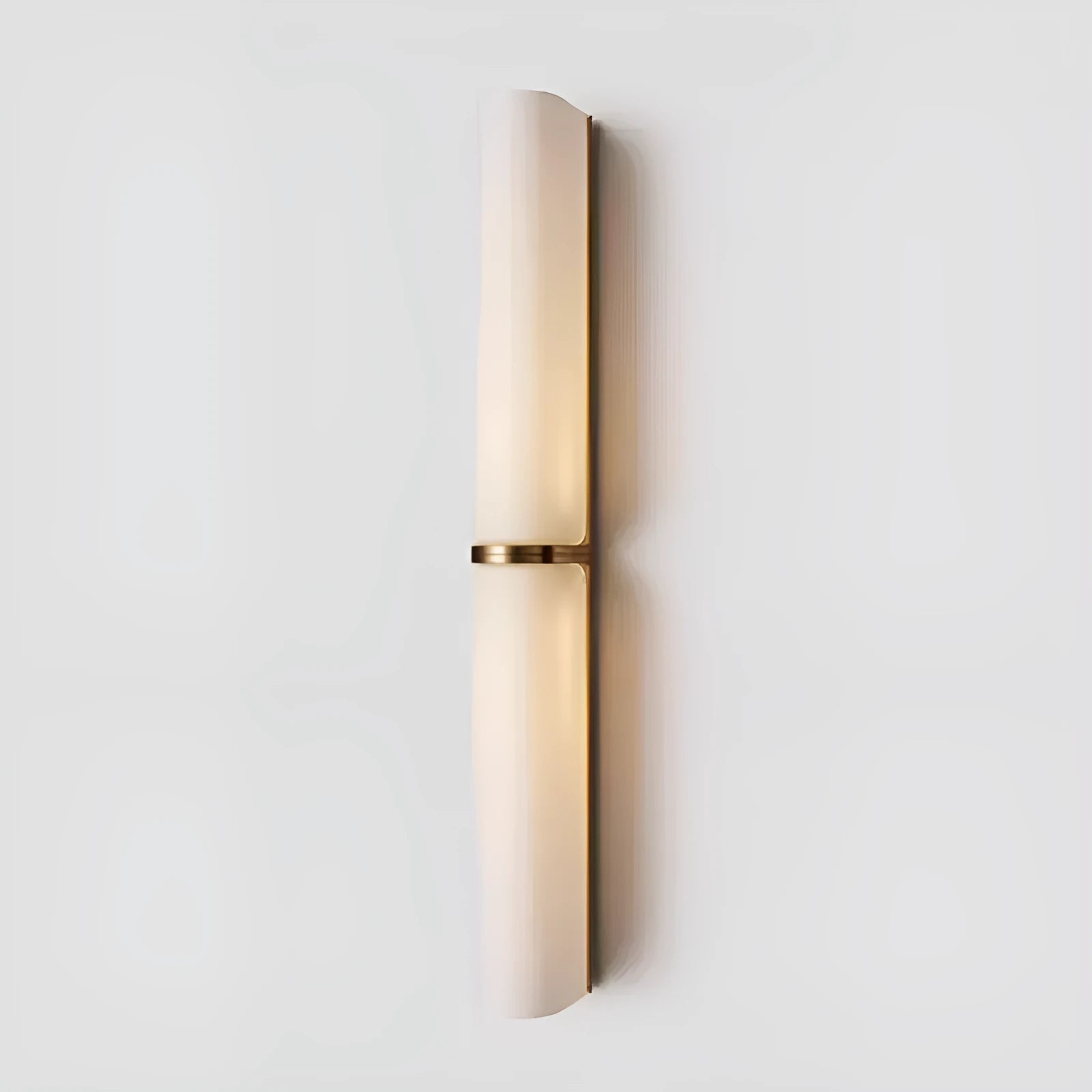 Nordic double headed bedside wall lamp ironwork frame glass shade black copper colour 64x610mm