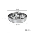 304 stainless steel rotating slow-feeding pet bowl with bone design for anti-choking use