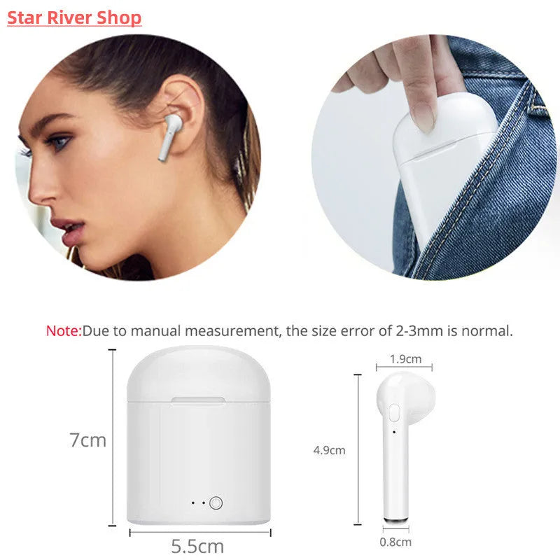 Universal black Bluetooth wireless headphones semi-in-ear gaming headset plastic construction plain design