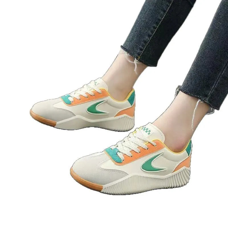 Women's floral print casual sneakers in three colour options with low-top design