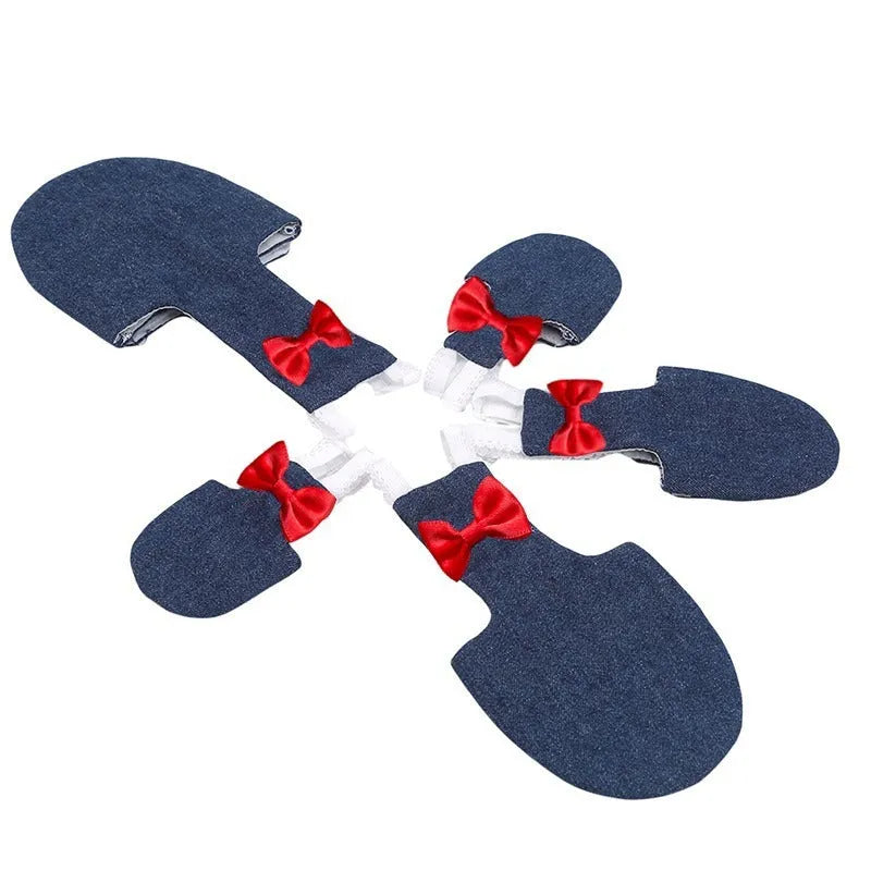 Parrot baby diaper in blue denim with metal fastenings, suitable for large birds