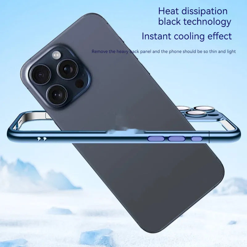 Matte electroplated PC phone case for Apple iPhone 12-15 Pro Max in titanium gray