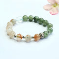 Green quartz rutilated and black gold Super Seven crystal bracelet Chinese style
