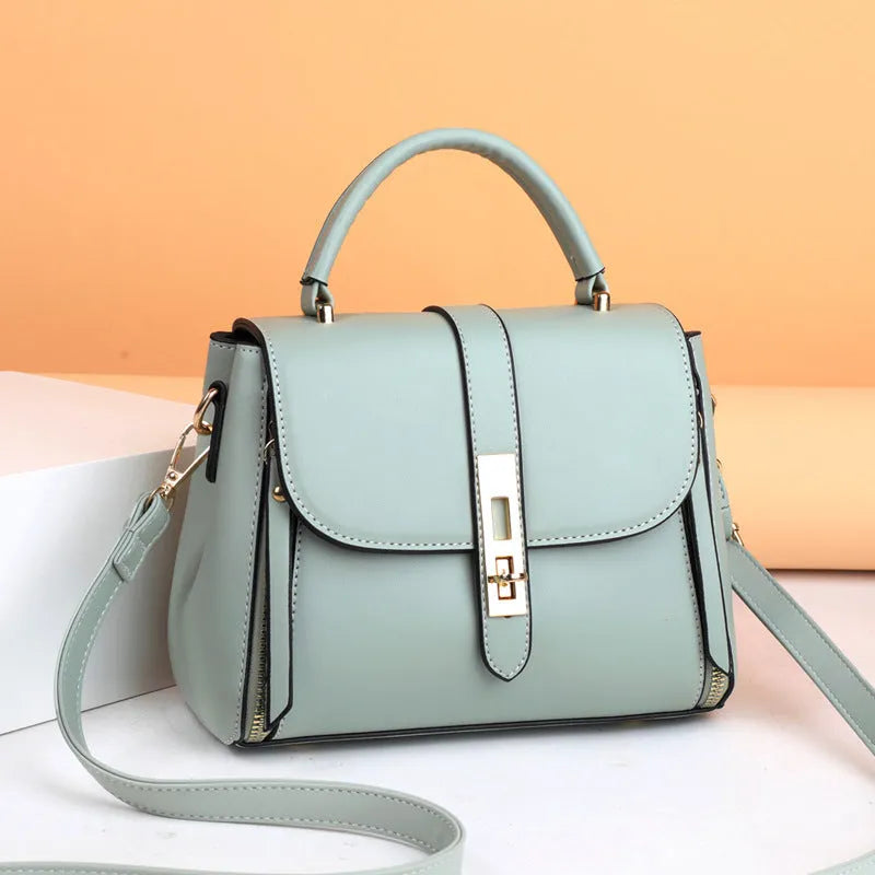 Soft PU leather women's shoulder bag in vertical square design, shown in black colour.