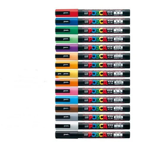 Doodle acrylic marker set with eight coloured refills in plastic case showing 0.9mm fine tip pen