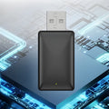 Black 2-in-1 wireless car adapter with USB port for Android phones.