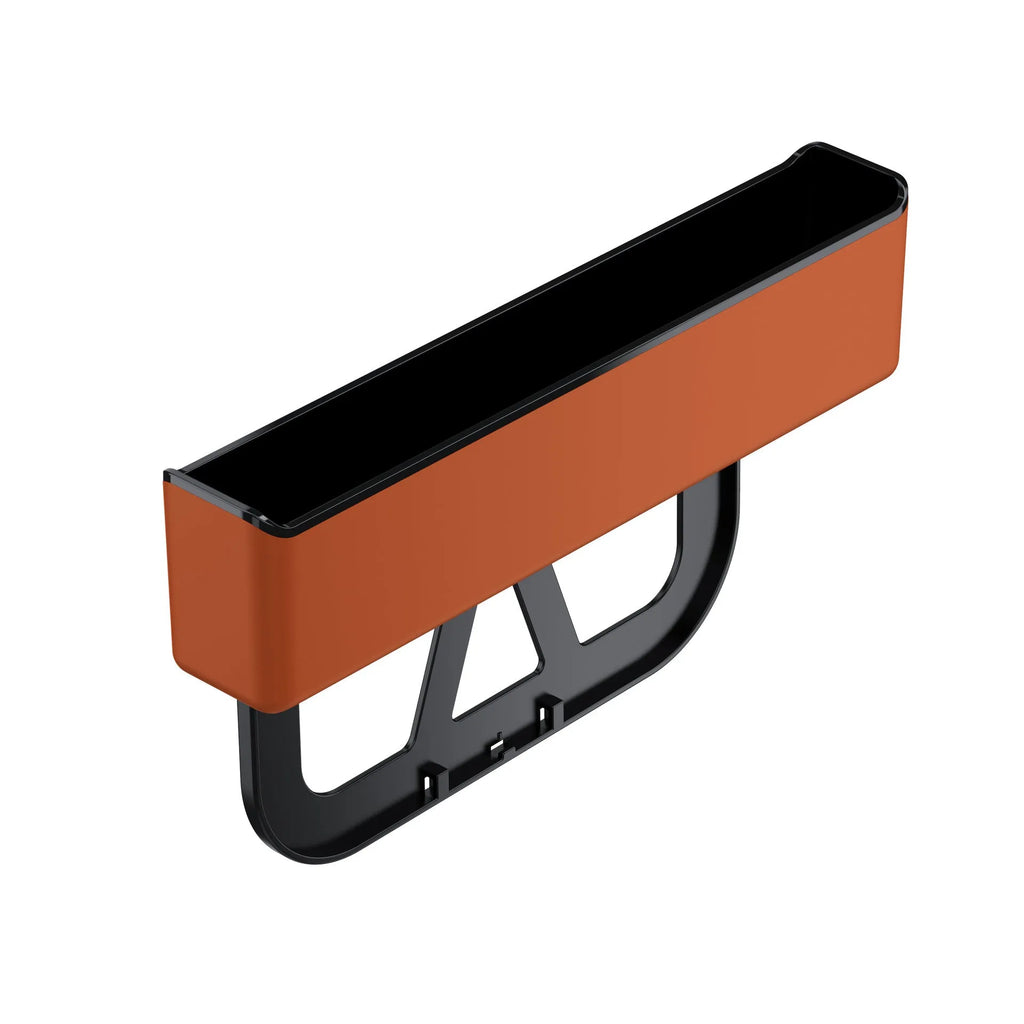 Plastic car seat gap storage box organiser in black, white, orange, or red colour