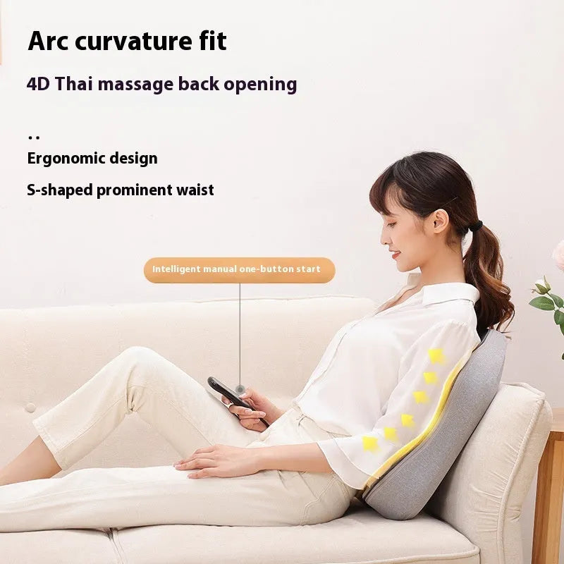 YJ-M8 rechargeable automatic massage instrument with PU leather cover and three gear settings for waist and cervical spine