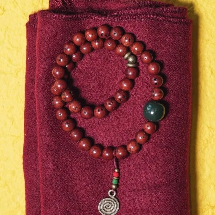 Bodhi double circle bracelet in cartoon style made from natural seeds with manual processing