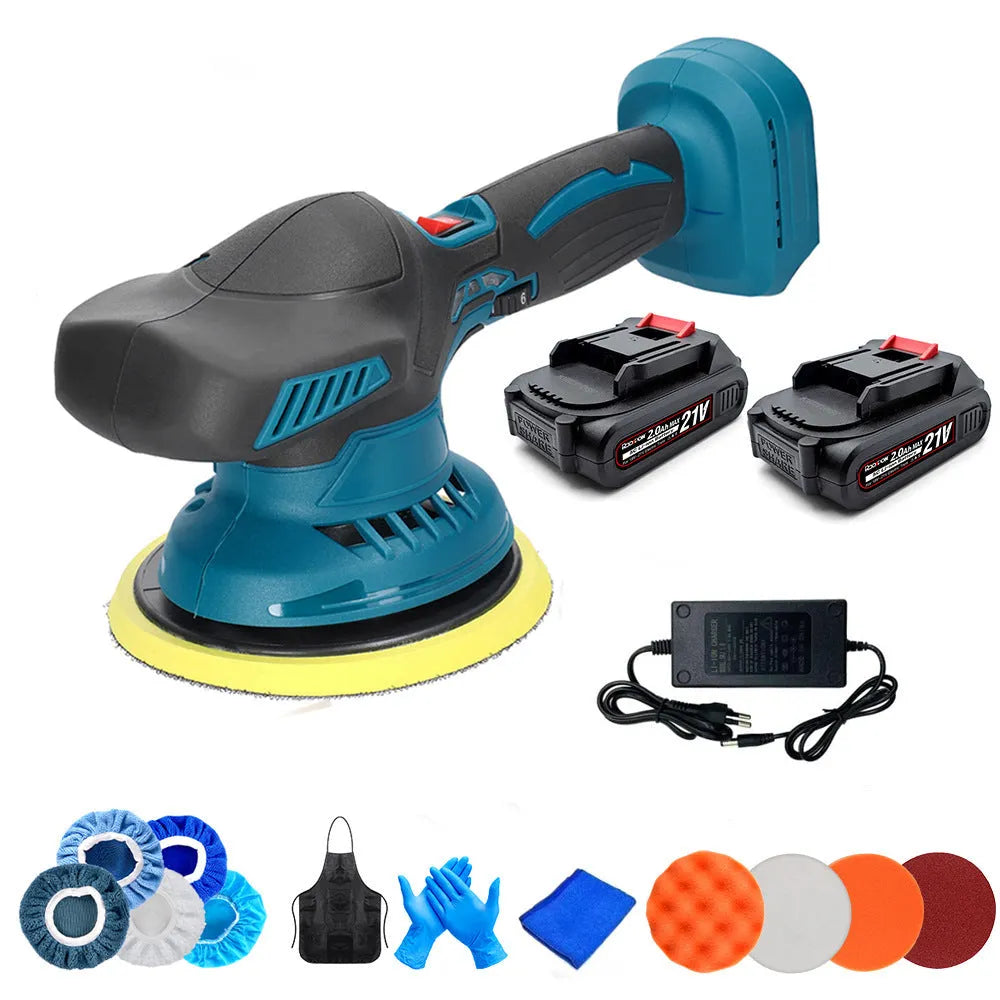 Cordless car polishing machine with 145mm disc and 21v lithium battery