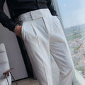 Straight-leg casual trousers in a solid colour on a neutral background.