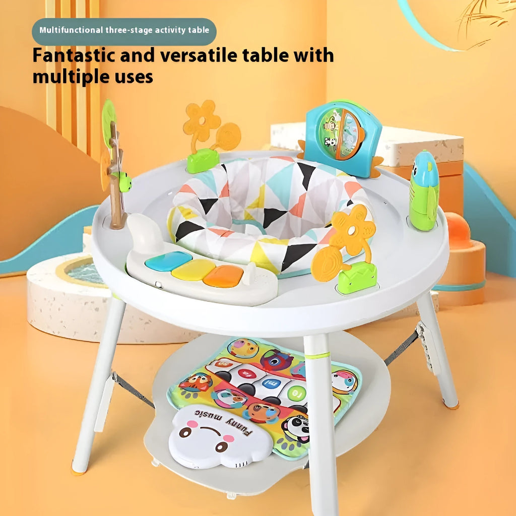 Baby jumping chair in duck design with three-in-one bouncing, gymnastic and activity functions