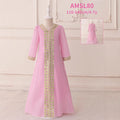 Girls chiffon moose dress in AMSL80 pink for 110-140cm height polyester fibre