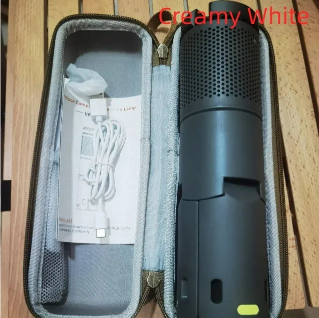 Outdoor camping portable LED light in off-white and dark grey colour options