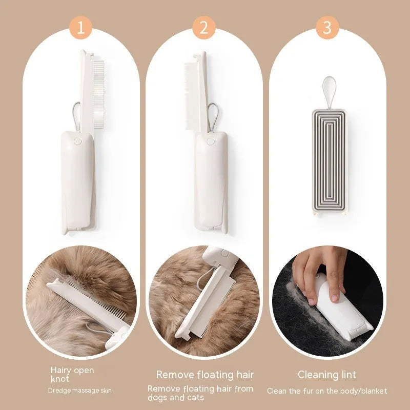 ABS plastic pet grooming brush for dogs and cats in pink, white, or white with blue bowl colour options