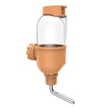 Blue small animal water bottle with rotatable nozzle attached to cage bars