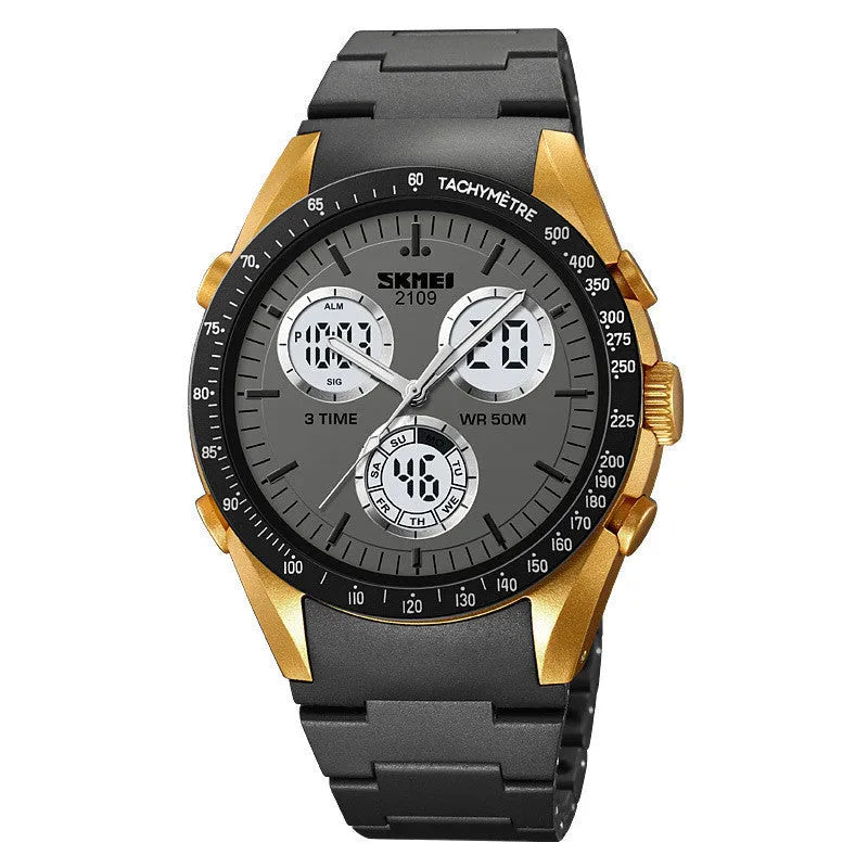 Casual electronic watch with a digital display, TPU strap, and ABS case shown in Army Green camouflage colour.