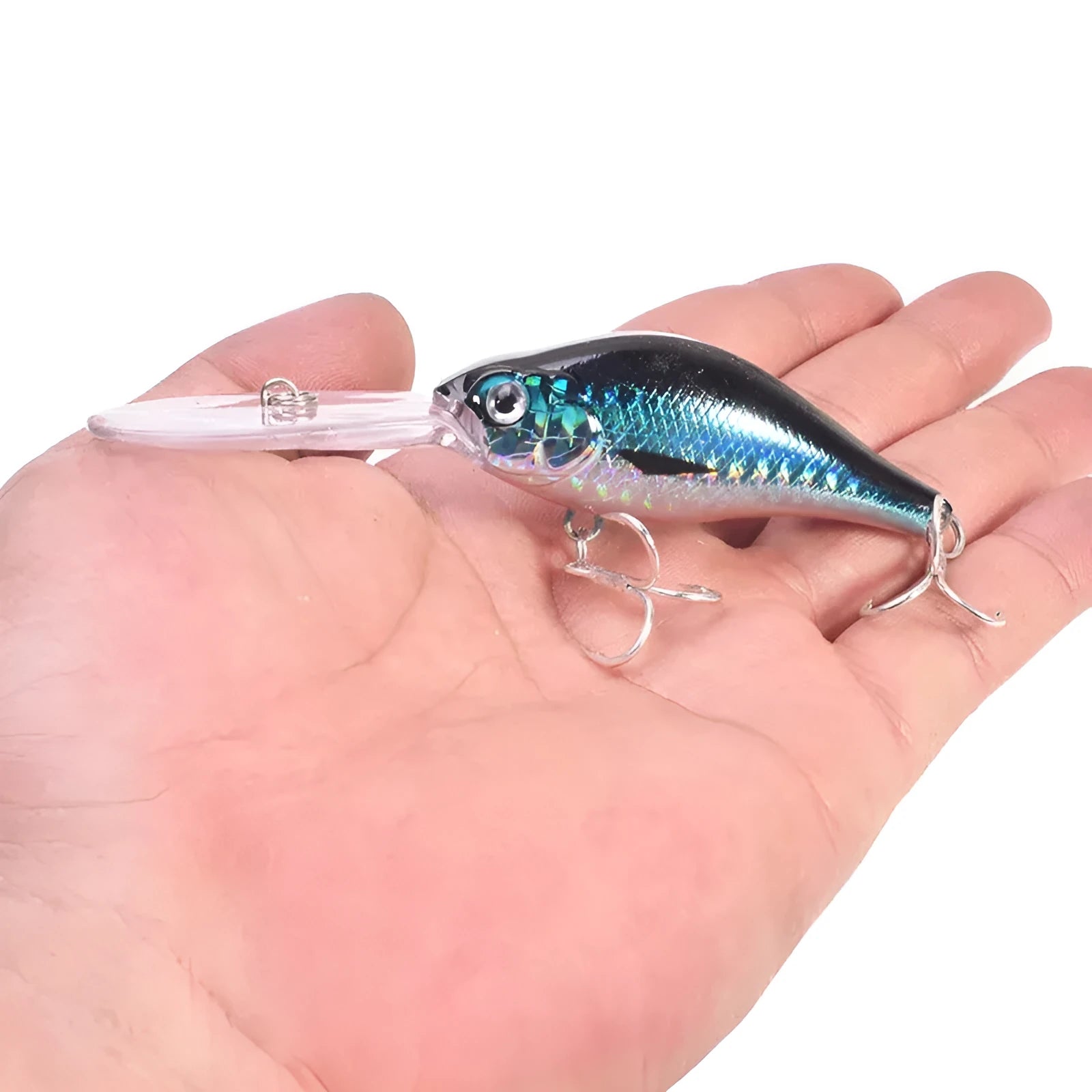 Mino Lure deep diving fishing bait showing 10.5cm length and little fat man profile in multiple colour options