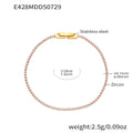 Titanium steel geometric full diamond-cut ring bracelet with white zircon accents on neutral background