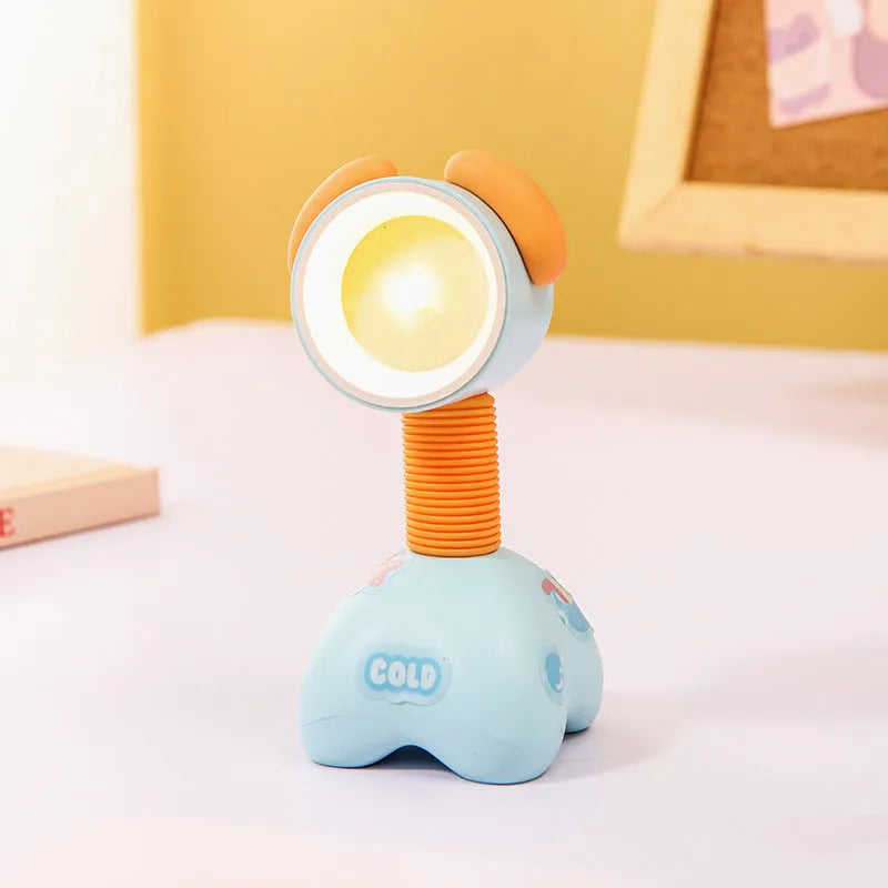 DIY magnetic cartoon desk night light with adjustable lighting in 10.5cm plastic housing