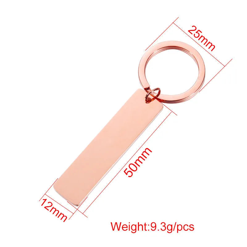 Personalised stainless steel keychain with custom laser engraved Spotify scan code in rose gold colour