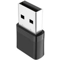 Black mini USB Bluetooth and wireless network adapter with nickel-plated connector