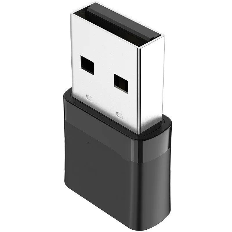 Black mini USB Bluetooth and wireless network adapter with nickel-plated connector
