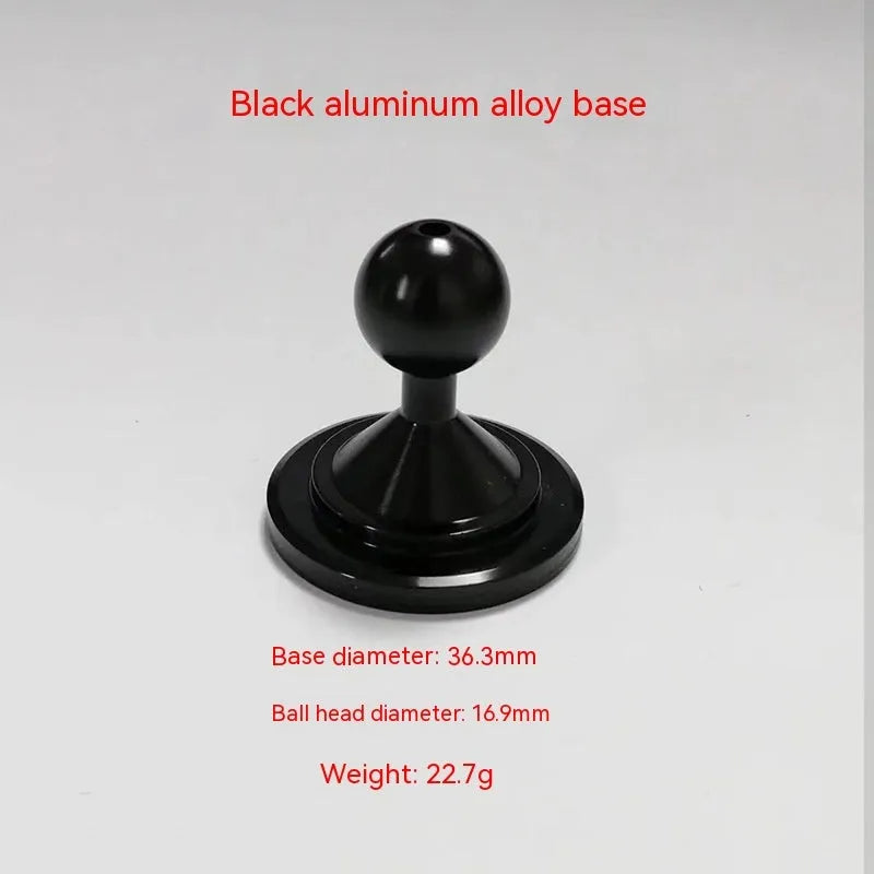 Silver and black aluminium alloy universal instrument panel mounting base plate.