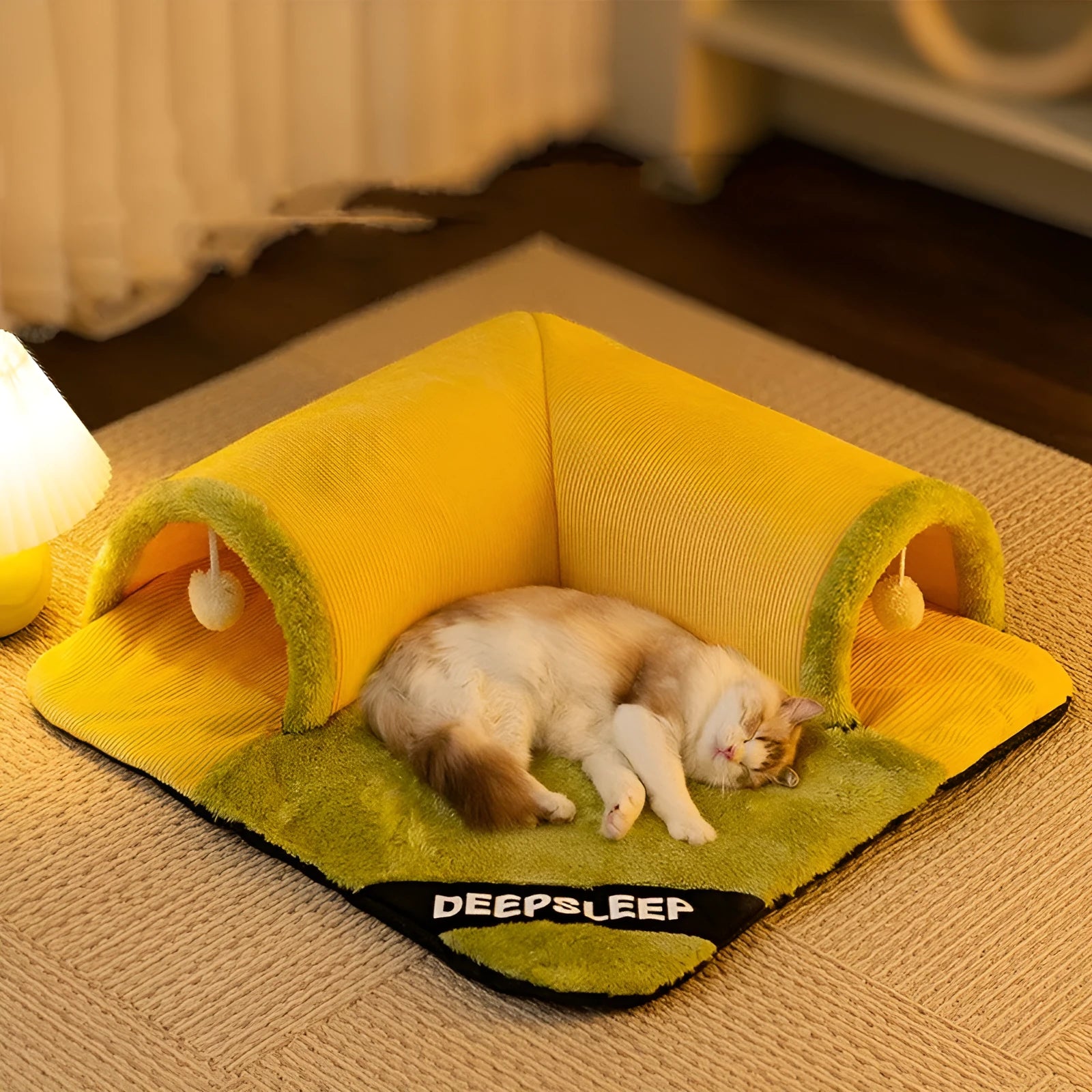 Warm thickened pet nest in Milo Grey with Arctic velvet and sponge, size L, showing detachable zippered cover