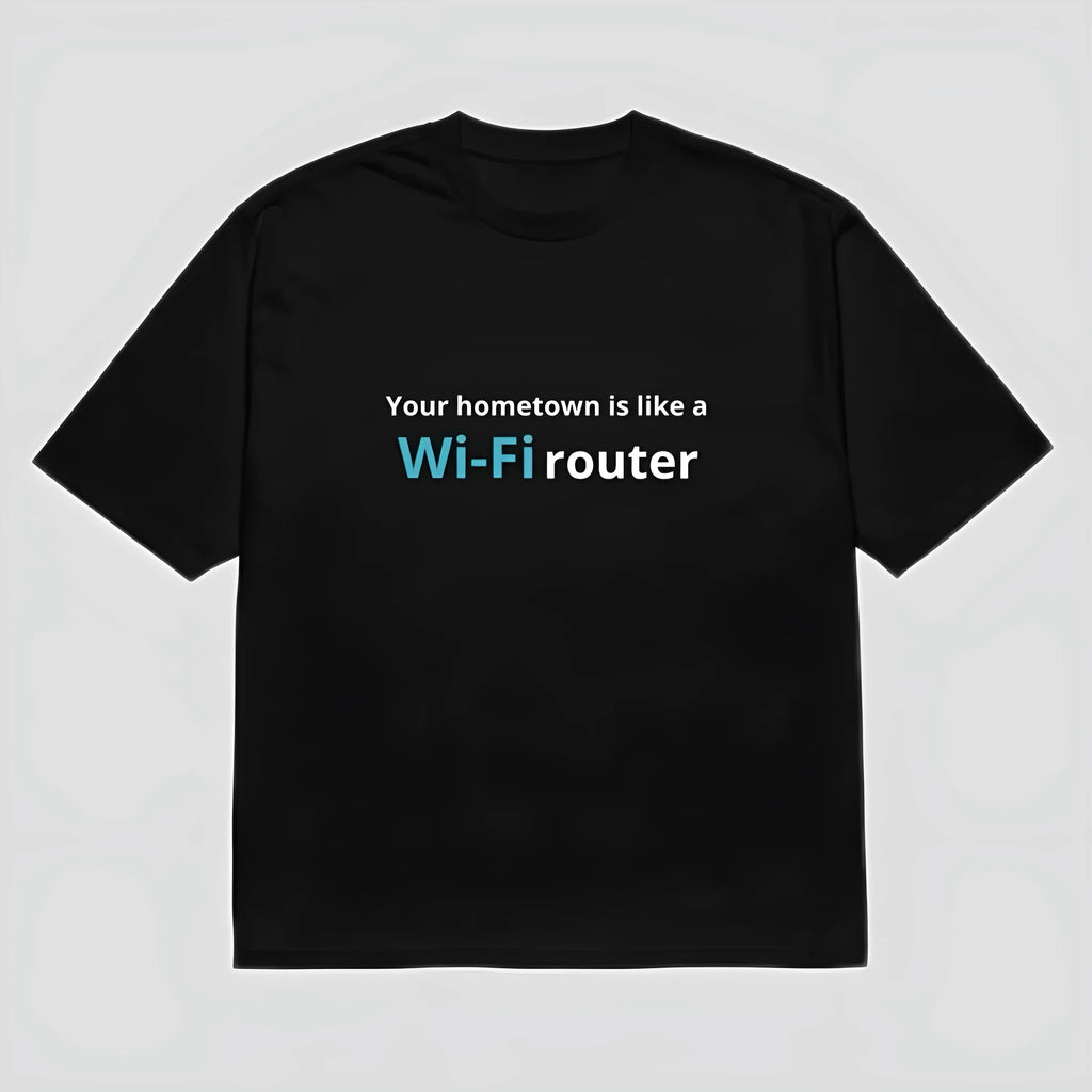 Black men's loose-fit t-shirt with a colourful 3D cartoon print on the front.