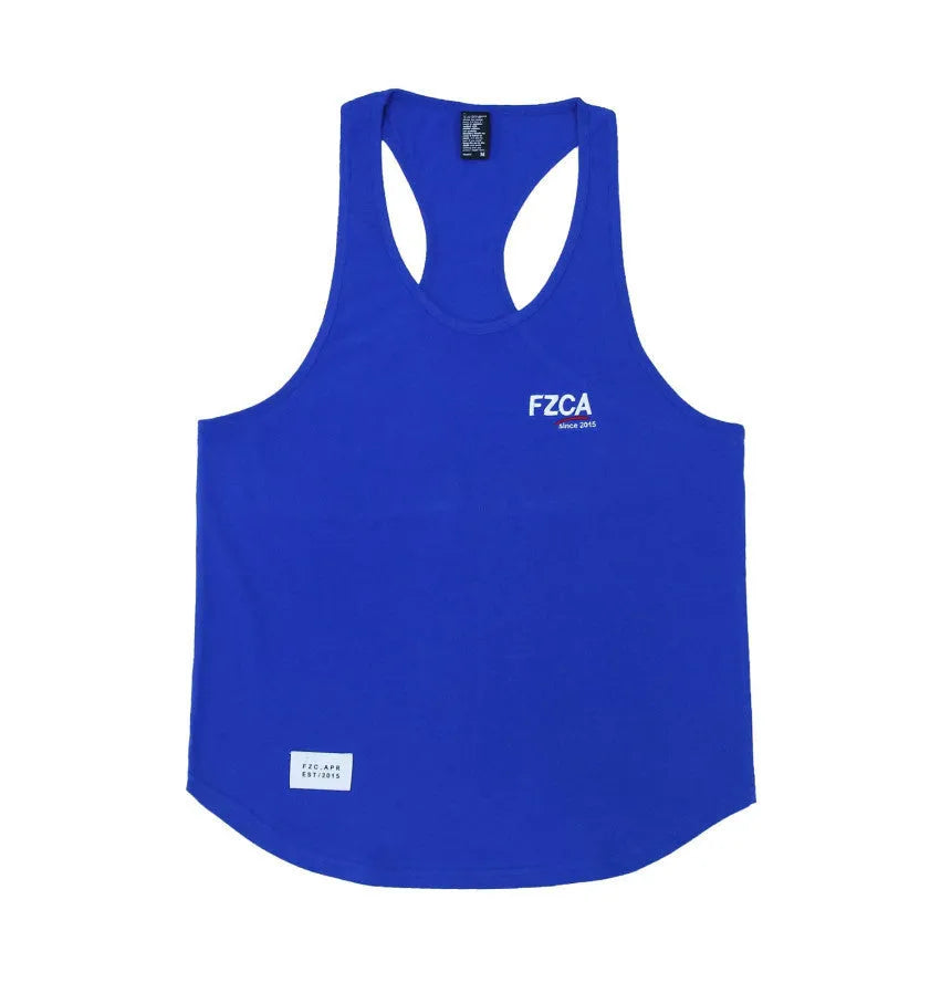 Men's cotton fitness vest in multiple colours for summer running and gym training.