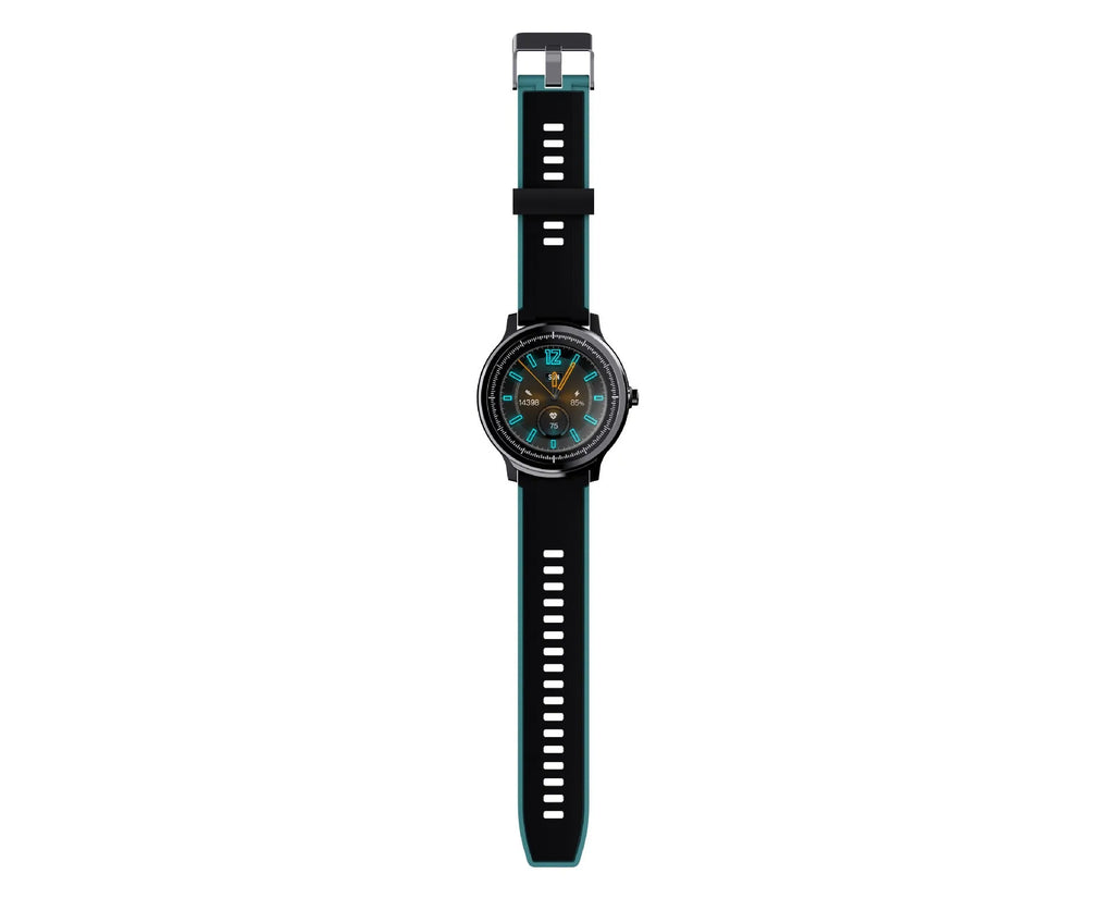 Kospet PROBE 1.3 inch touch screen smart watch with silicone wristband in green or red colour