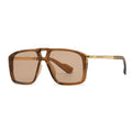 Men's retro double square sunglasses with plastic and metal frame in six colour options